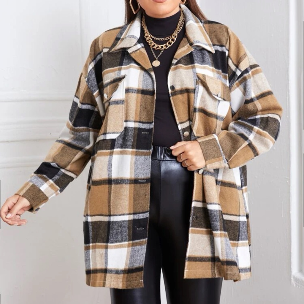 Tan Flannel Shacket